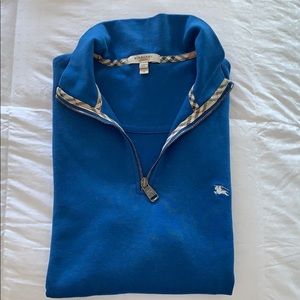 Burberry London Blue Quarter 1/4 Zip Sweater